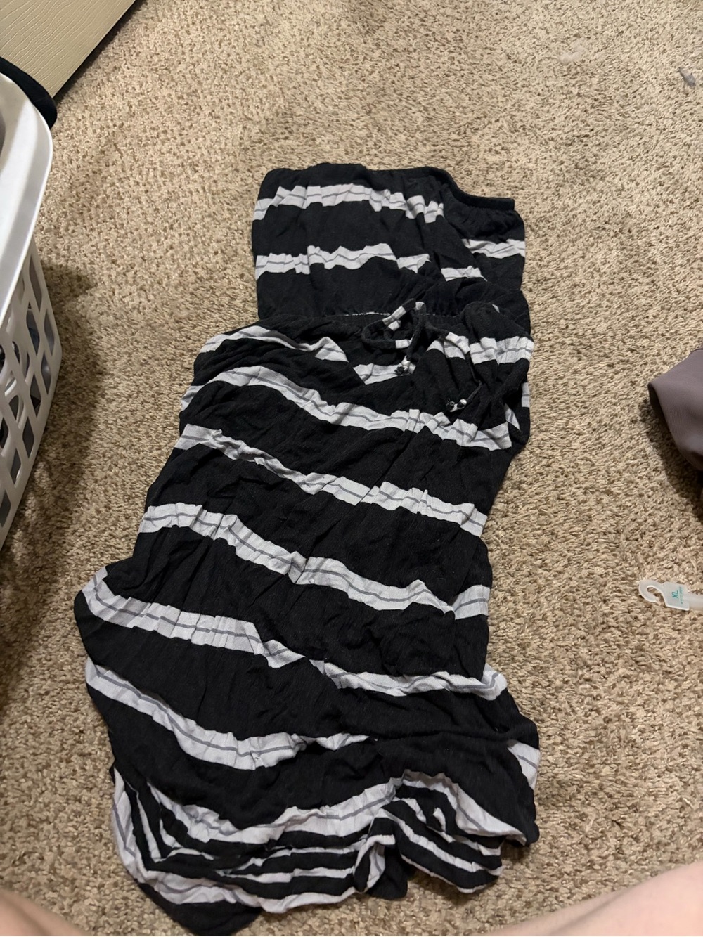 Black and grey tube top dress